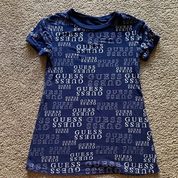 GUESS Kids Blue All-Over Logo Dress - Picture 1 of 1